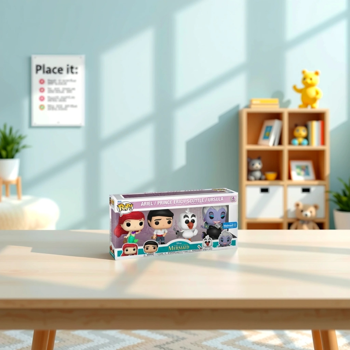 فانكو بوب! 4 إنش ديزني: ذا ليتل ميرميد مجسم برأس هزاز (إصدار حصري) للجنسين، 3-4 سنوات، مجموعة من 4