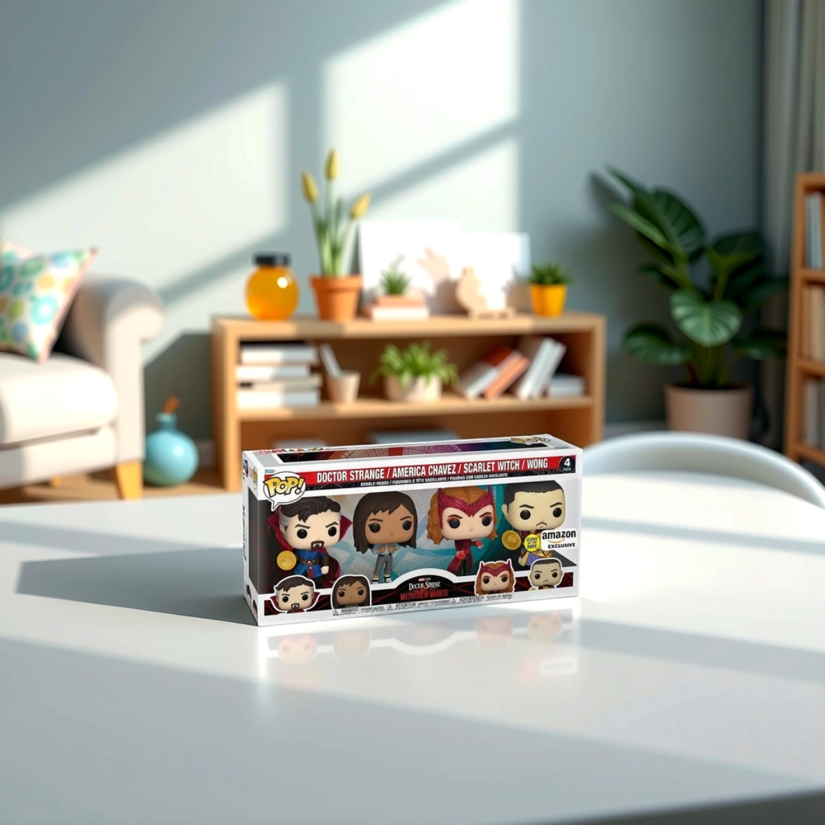 فانكو بوب! 4 إنش دكتور سترينج: ذا مالتي فيرس أوف مادنس مجسم برأس هزاز (إصدار حصري) للجنسين، 3-4 سنوات، مجموعة من 4