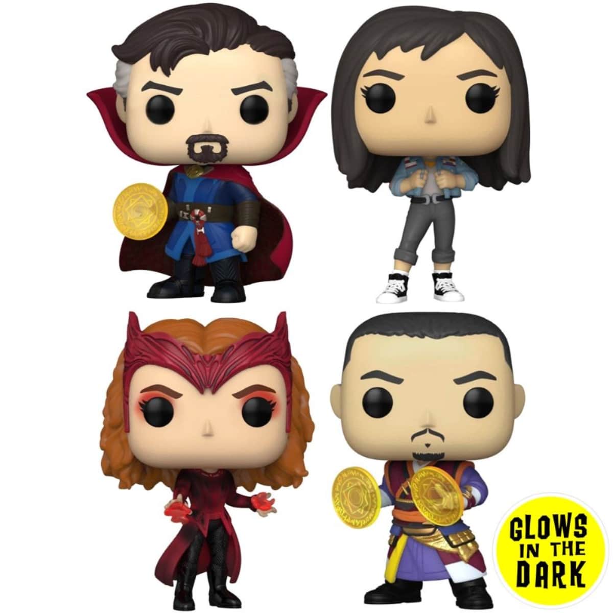Funko POP! 4″ Doctor Strange: The Multiverse of Madness Bobblehead (Exclusive) Unisex, 3-4 Years, Pack of 4