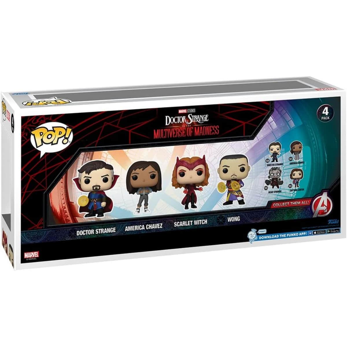 Funko POP! 4″ Doctor Strange: The Multiverse of Madness Bobblehead (Exclusive) Unisex, 3-4 Years, Pack of 4