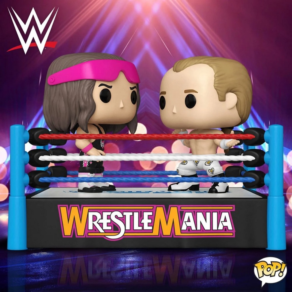 Funko POP! 4" Moment! WWE: Bret Hart vs Shawn Michaels Bobblehead Unisex, 3-4 Years, Pack of 2