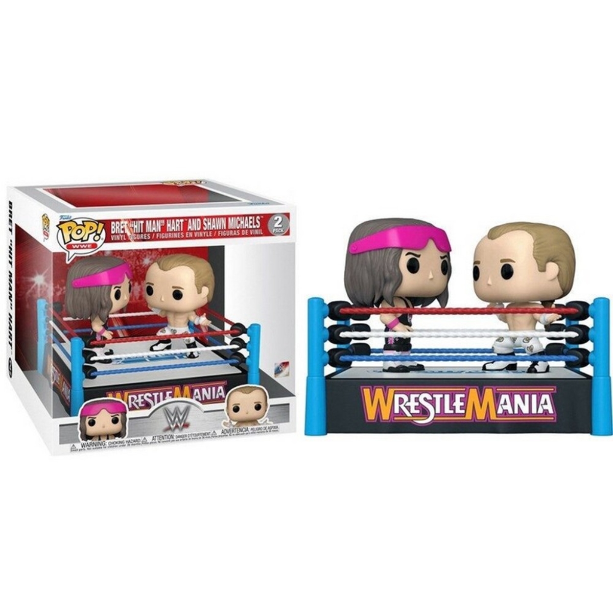 Funko POP! 4" Moment! WWE: Bret Hart vs Shawn Michaels Bobblehead Unisex, 3-4 Years, Pack of 2