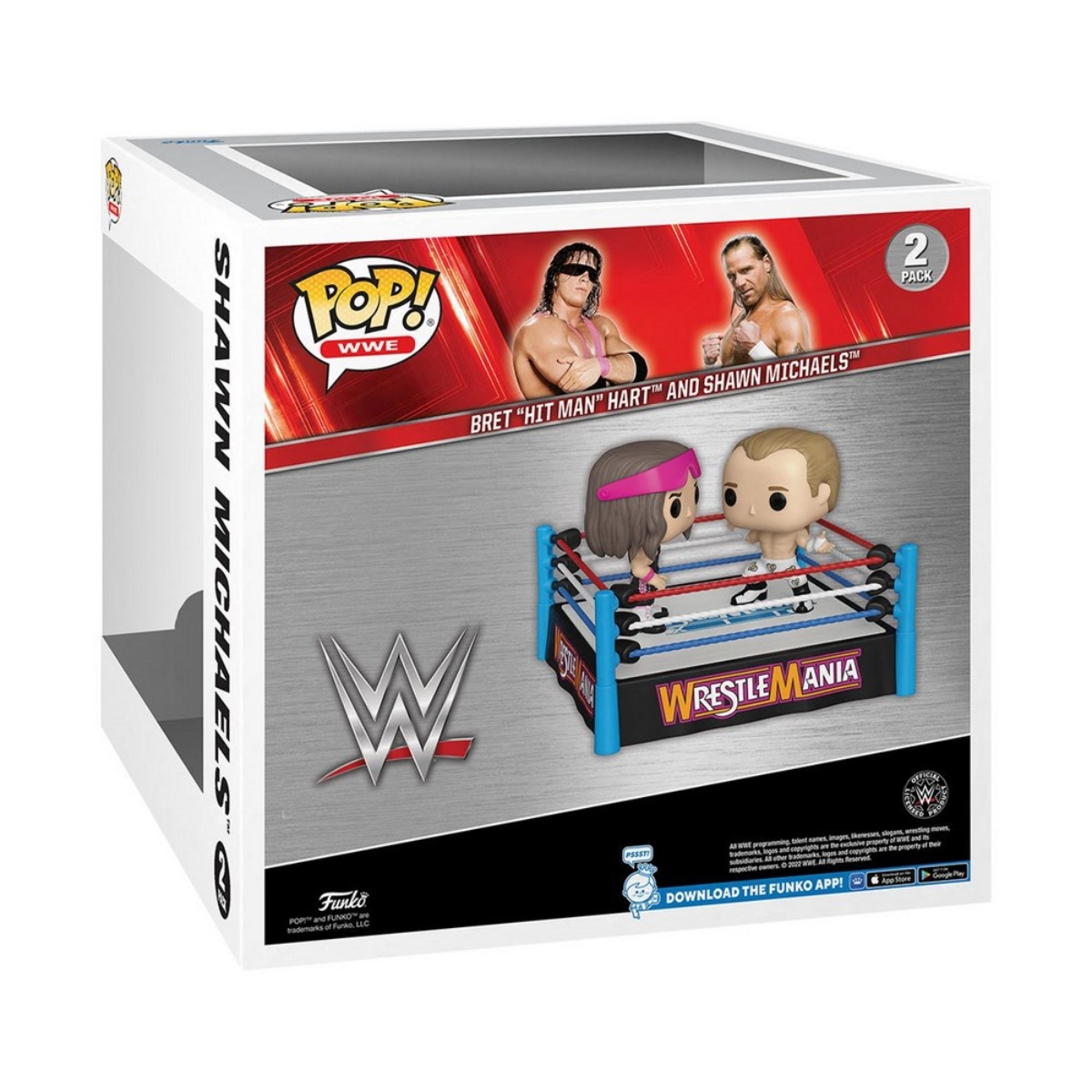 Funko POP! 4" Moment! WWE: Bret Hart vs Shawn Michaels Bobblehead Unisex, 3-4 Years, Pack of 2