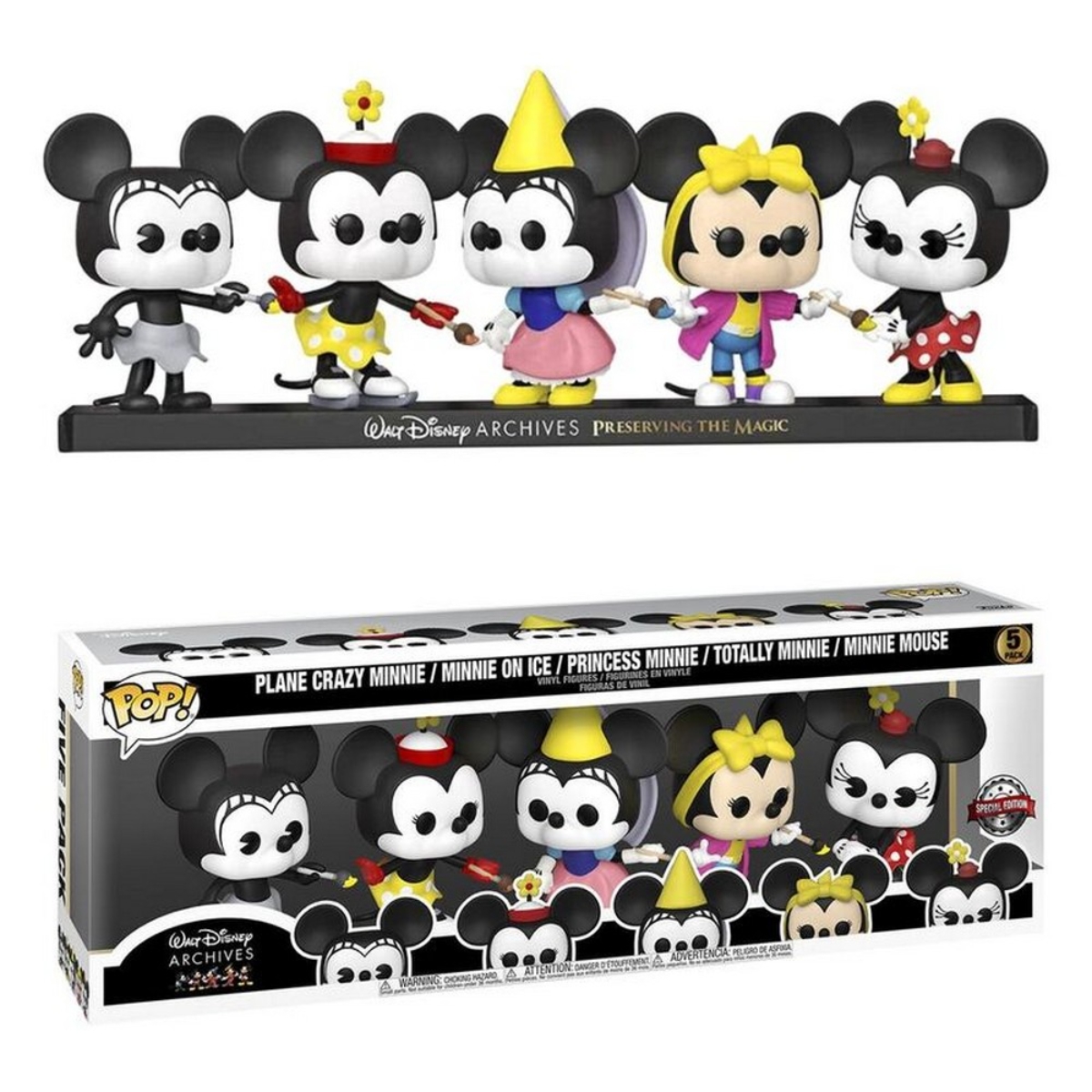 Funko POP! 4″ Walt Disney Archives Minnie Mouse Bobblehead (Exclusive) Unisex, 3-4 Years, Pack of 5