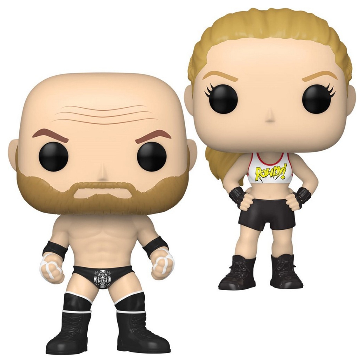 فانكو بوب! 4 إنش دبليو دبليو إي: روندا راوزي وتريبل إتش مجسم برأس هزاز للجنسين، 3-4 سنوات، مجموعة من 2