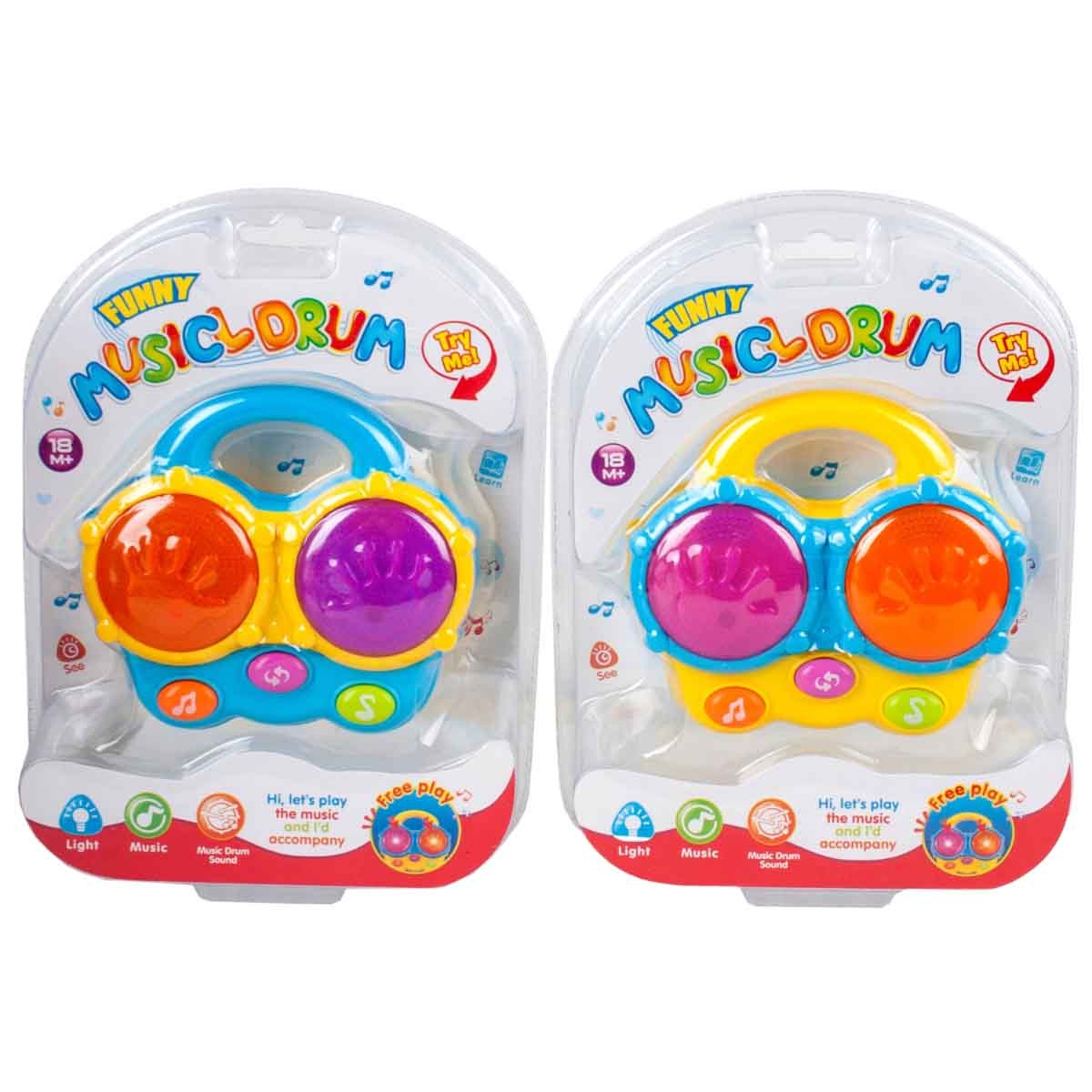 Kos Group Funny Musical Assorted Drum Musical Toy Toddler, 0-2 Years