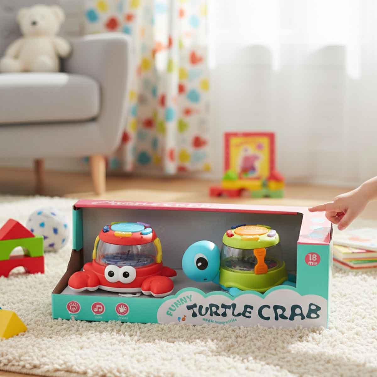 Kos Group Funny Turtle Crab Musical Toy Toddler, 0-2 Years