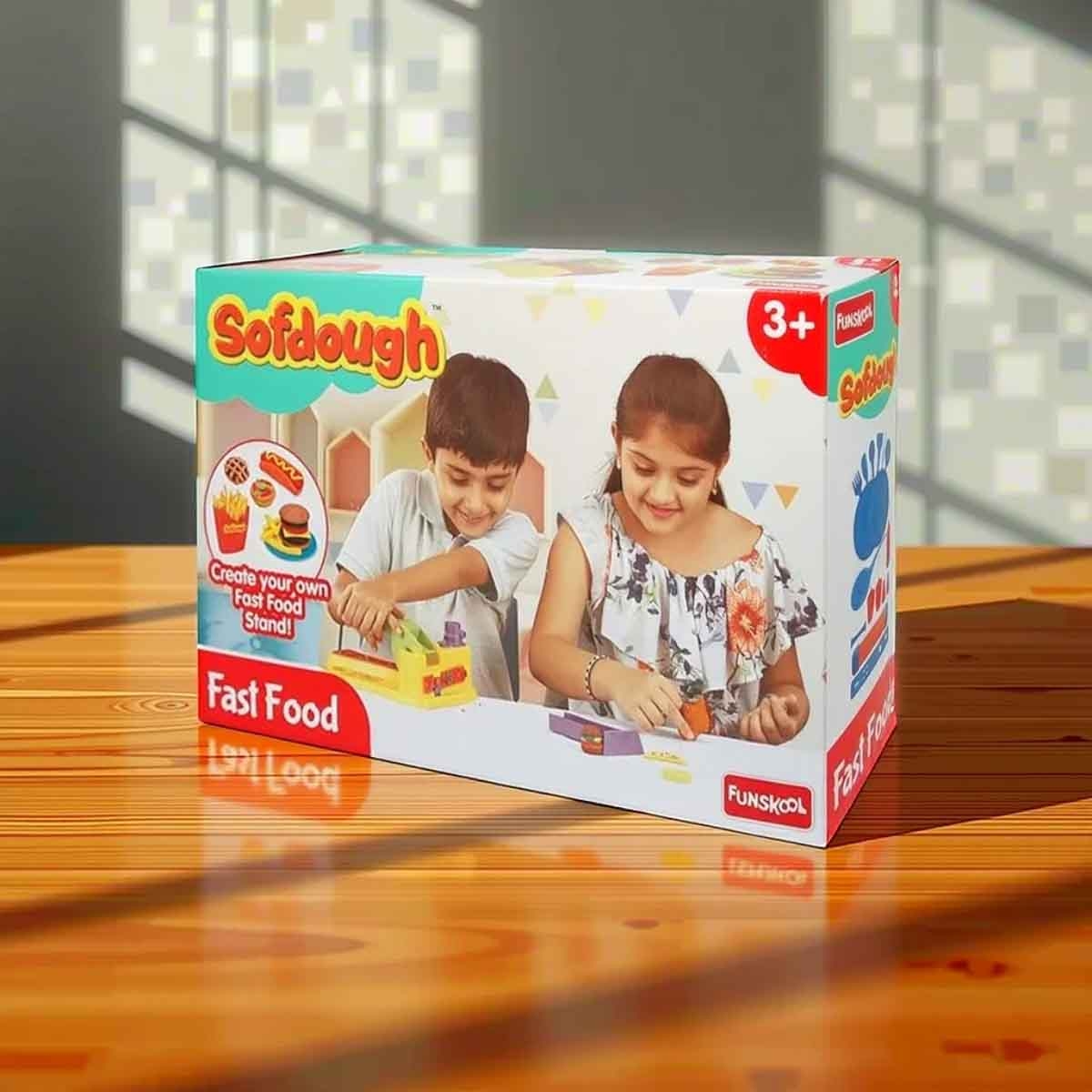 فن سكول مجموعة عجين الوجبات السريعة للأولاد والبنات عمر 3-4 سنوات