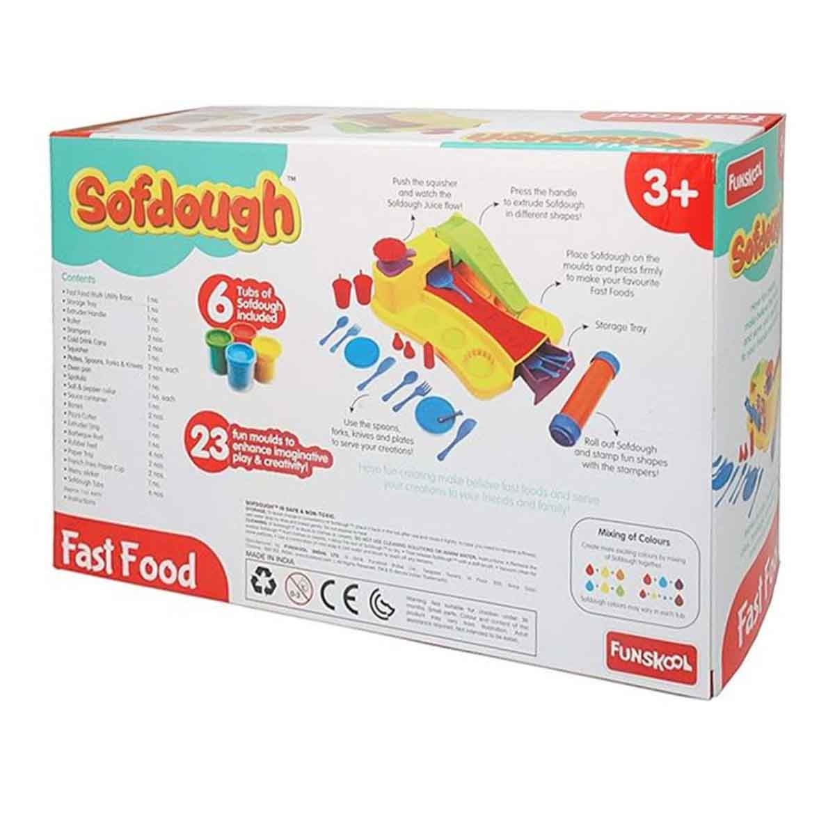 فن سكول مجموعة عجين الوجبات السريعة للأولاد والبنات عمر 3-4 سنوات