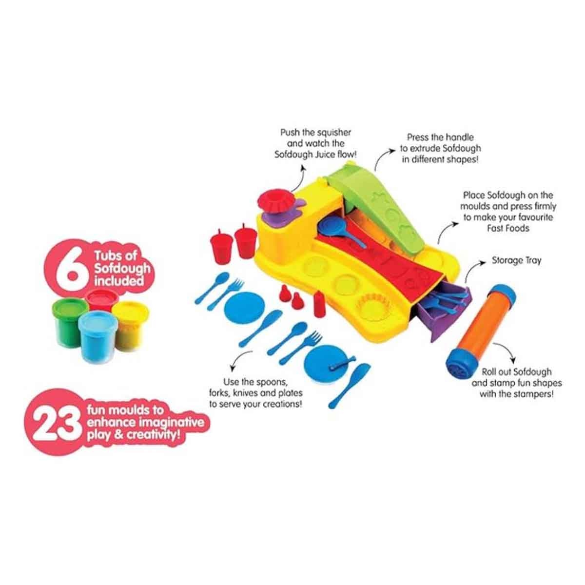 فن سكول مجموعة عجين الوجبات السريعة للأولاد والبنات عمر 3-4 سنوات