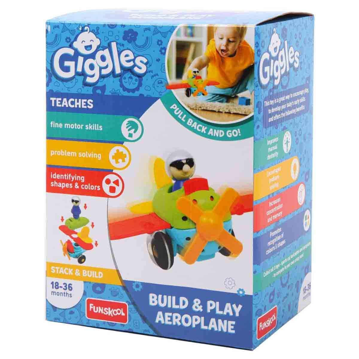 Funskool Giggles Build & Play Aeroplane Toddler, 0-2 Years