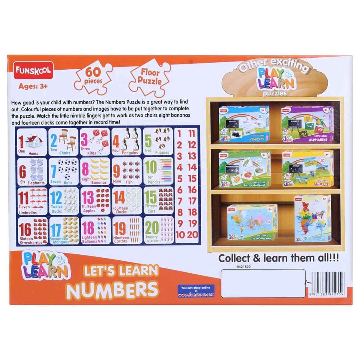 Funskool Play & Learn Numbers Jigsaw Puzzles Unisex, 3-4 Years