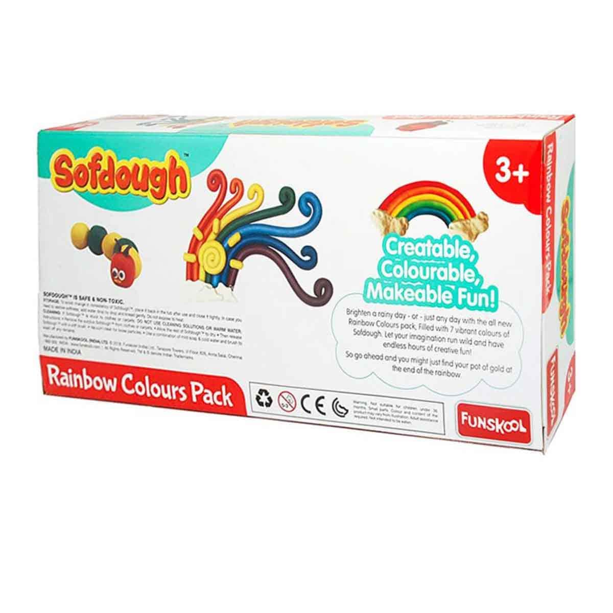 Funskool RainBow Colors Soft Dough Unisex, 3-4 Years, Pack of 7