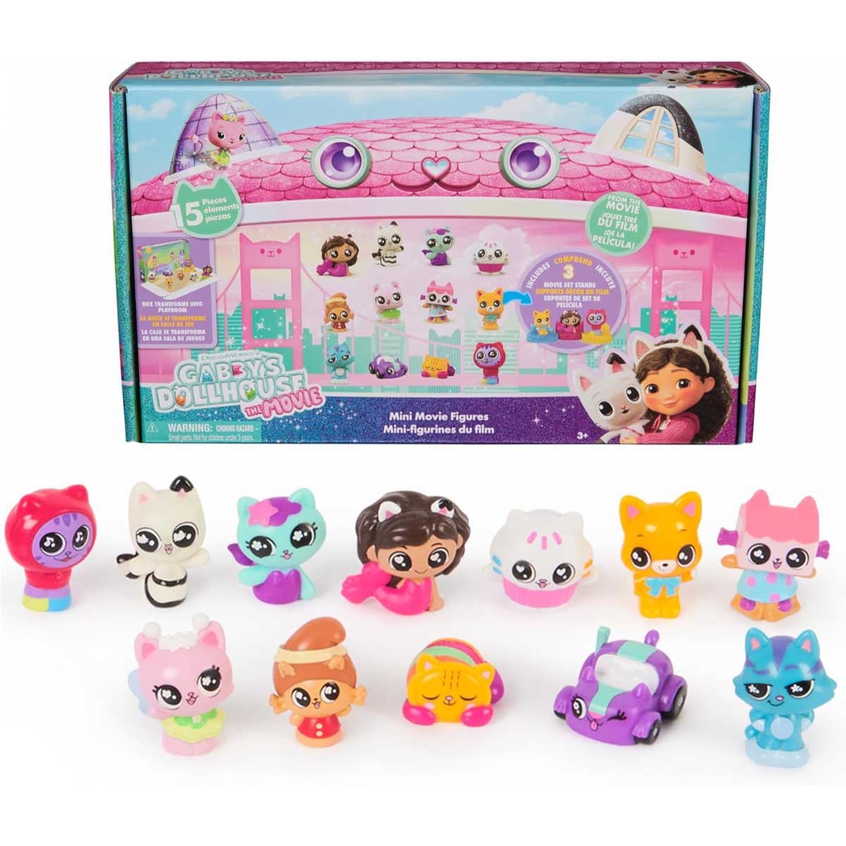 Gabby's Dollhouse 15-Piece Mini Figure Doll Set Girls, 3-4 Years
