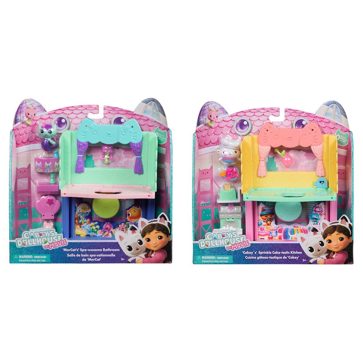 Gabby's Dollhouse MerCat Spa-Wesome Bathroom Assorted Playset, Girls, 3-4 Years