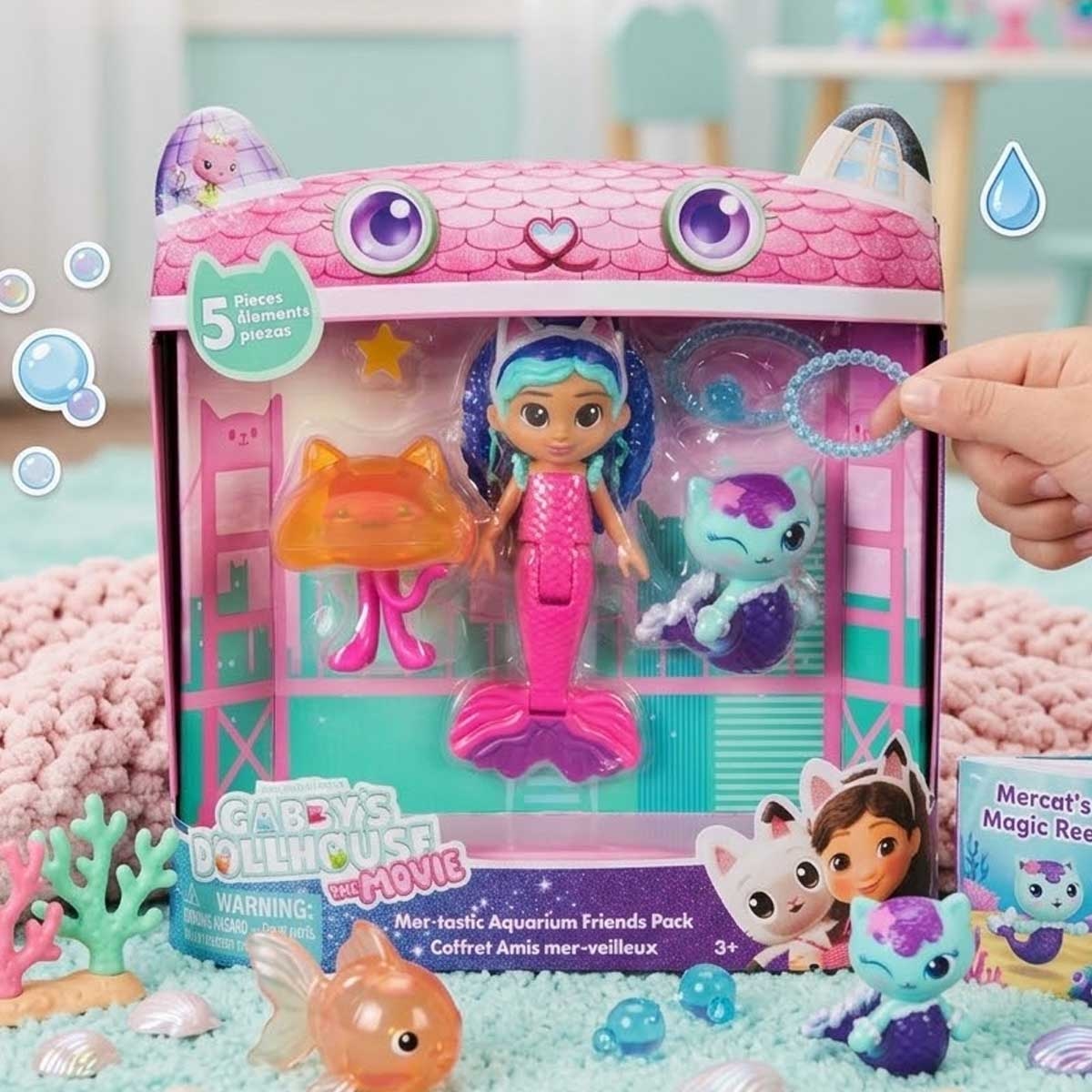 مجموعة ألعاب غابي للدمى، حوض أسماك، أصدقاء، للجنسين، 3-4 سنوات