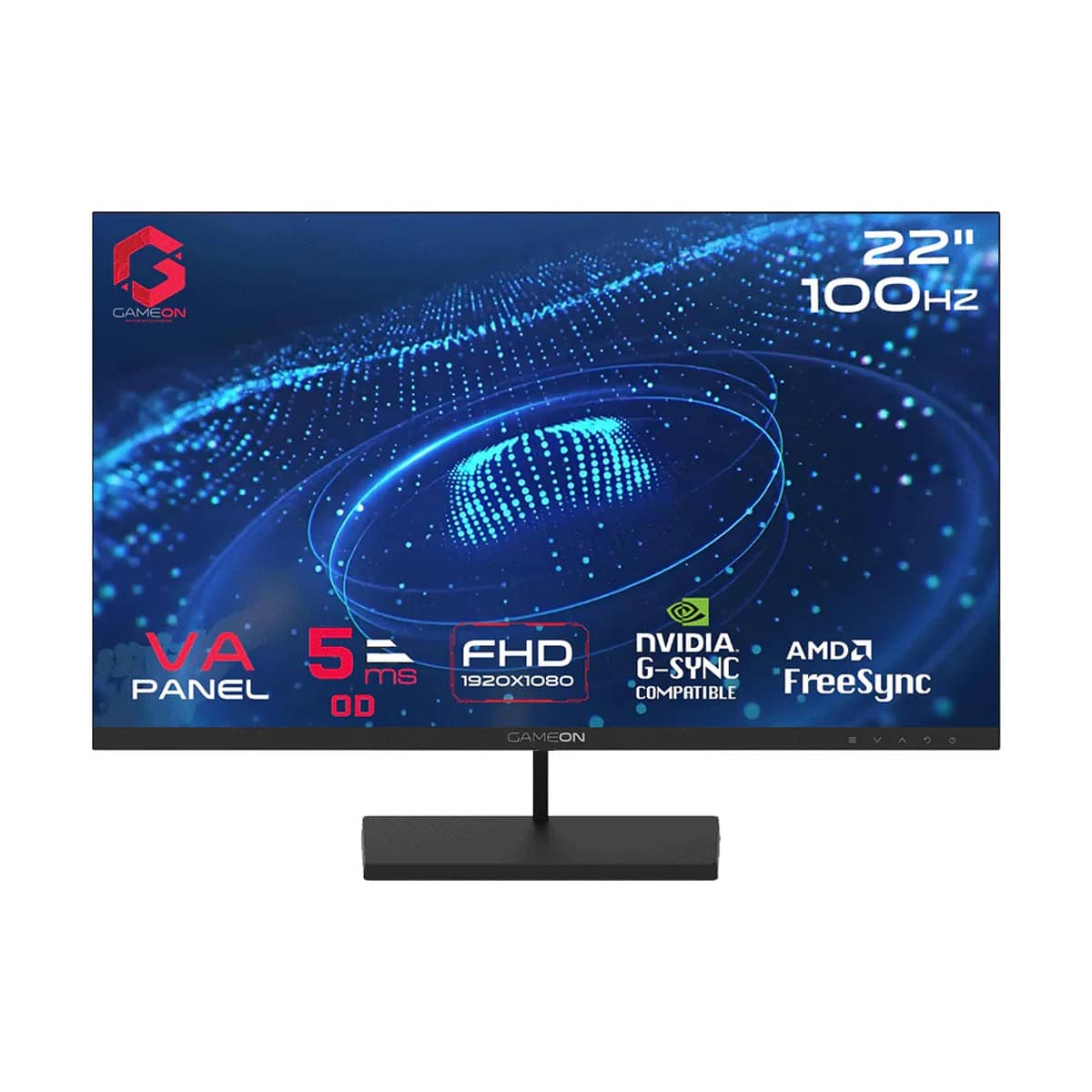 Game On 22" GB22F100 Basic Series FHD 5ms VA Gaming Monitor
