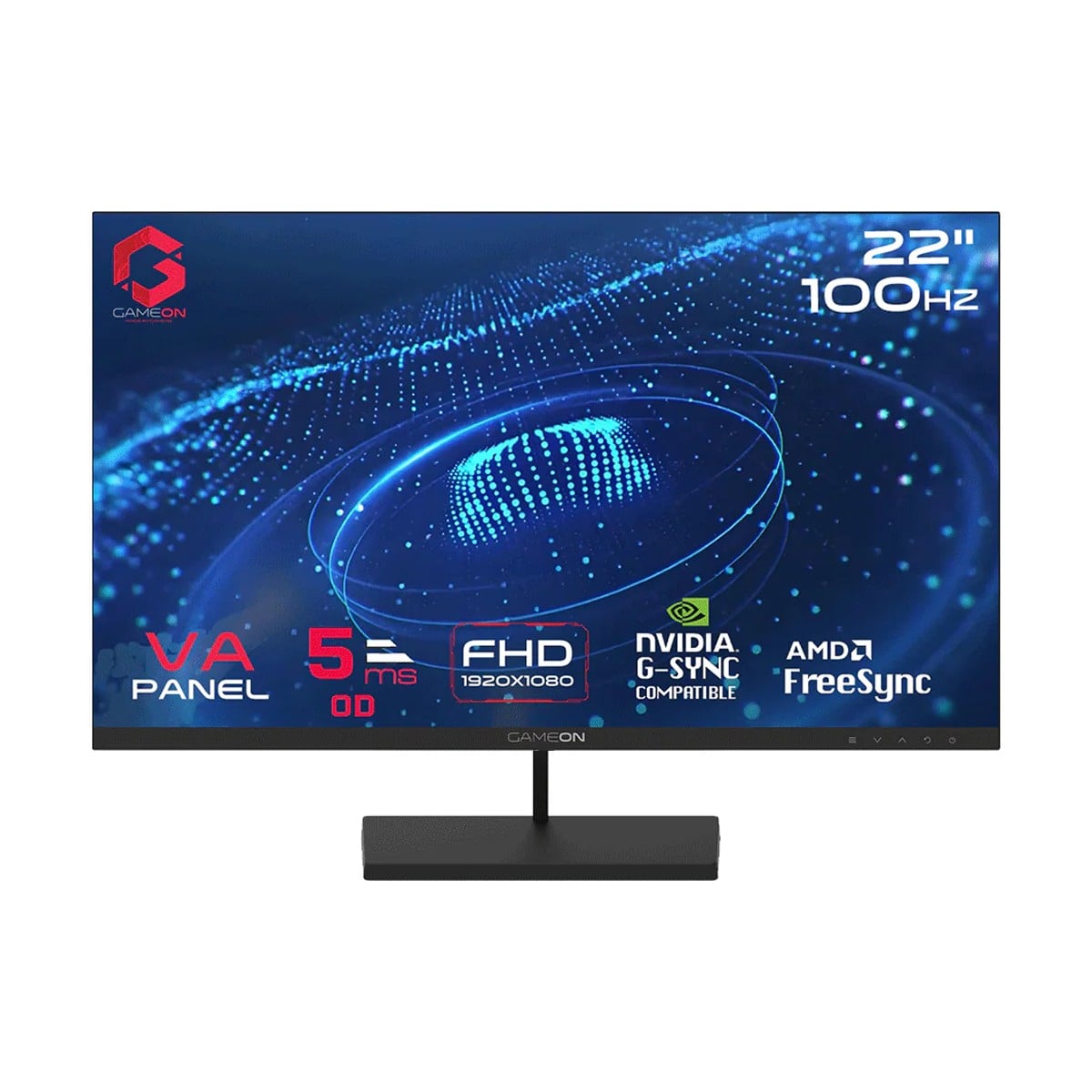 جيم أون شاشة ألعاب GB22F100 Basic Series مقاس 22 بوصة بدقة FHD وزمن استجابة 5ms ولوحة VA