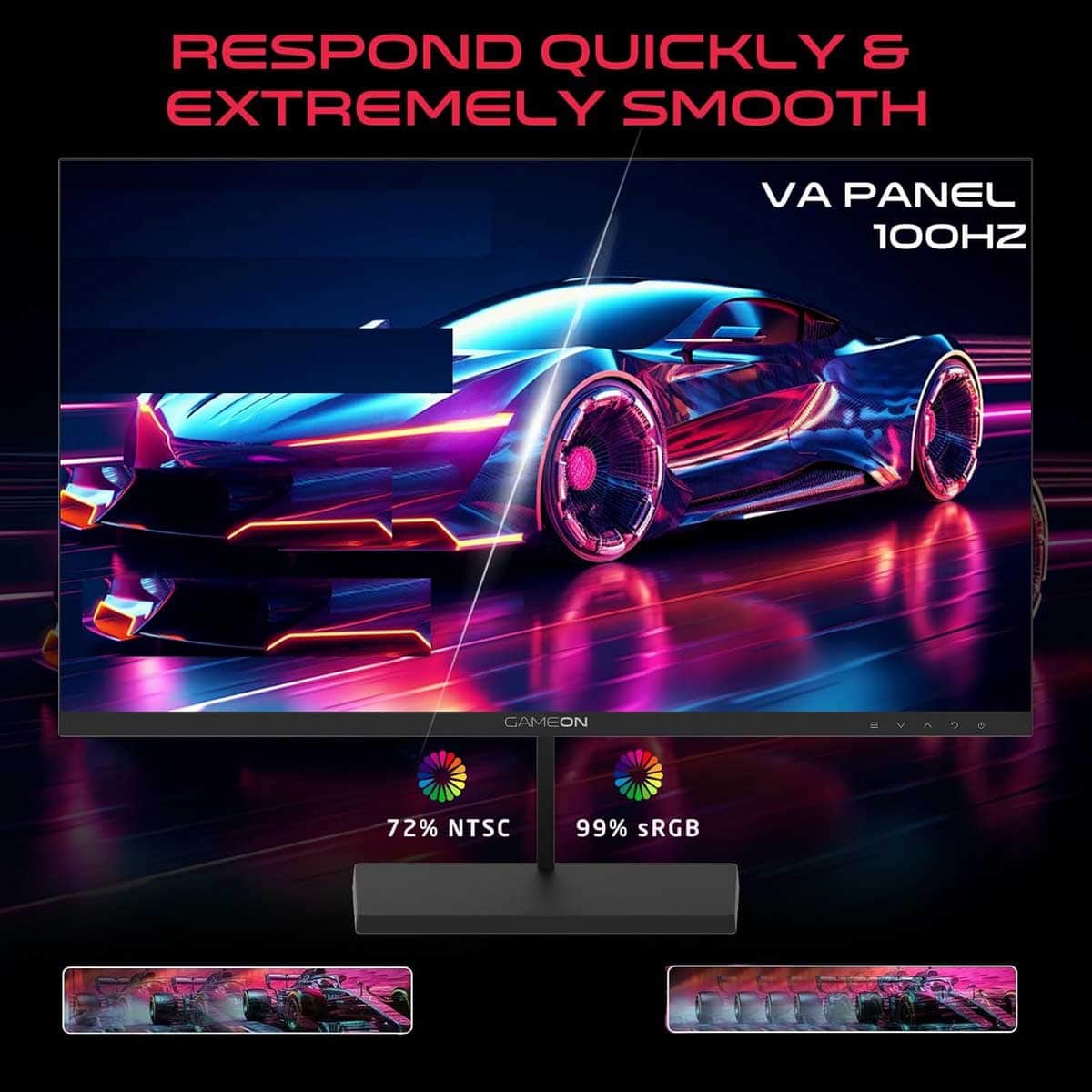 Game On 24" GB24F100 Basic Series FHD 100Hz 0.5ms VA Gaming Monitor