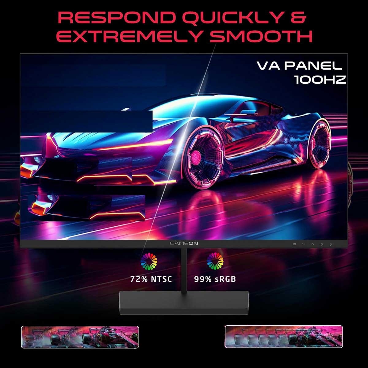 Game On 24" GB24F100 Basic Series FHD 100Hz 0.5ms VA Gaming Monitor