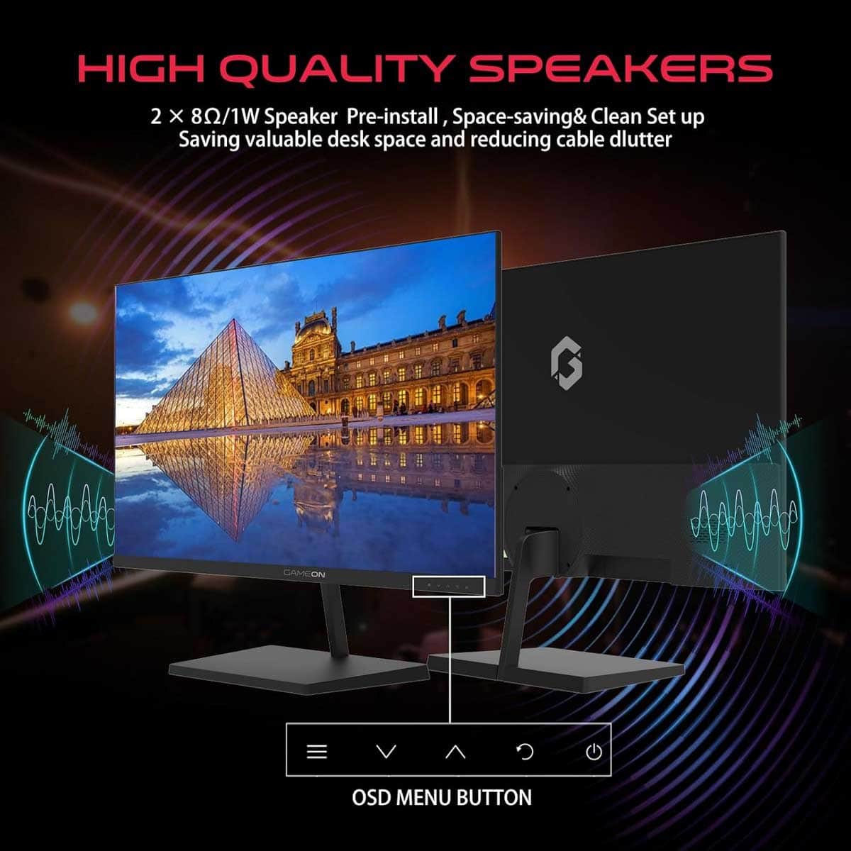 Game On 24" GB24F100 Basic Series FHD 100Hz 0.5ms VA Gaming Monitor