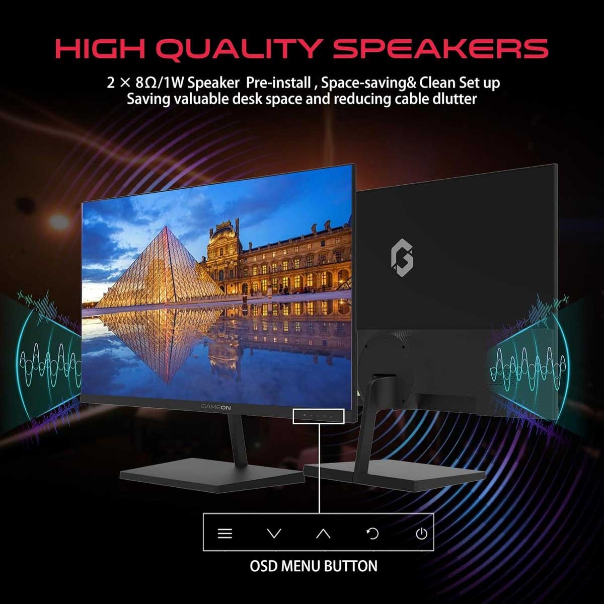 Game On 24" GB24F100 Basic Series FHD 100Hz 0.5ms VA Gaming Monitor