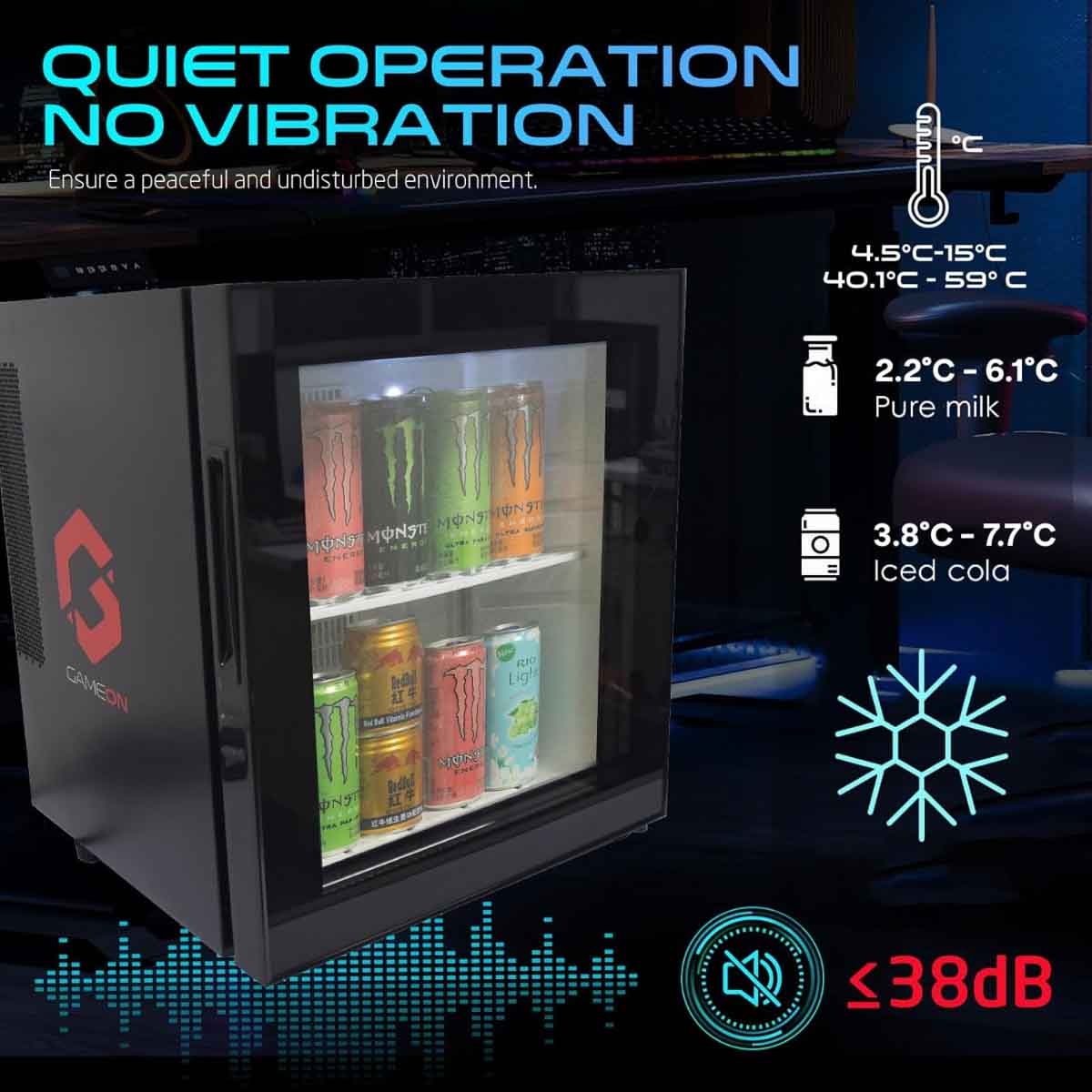 Game On 30-Litre Frostbite Mini Gaming Fridge
