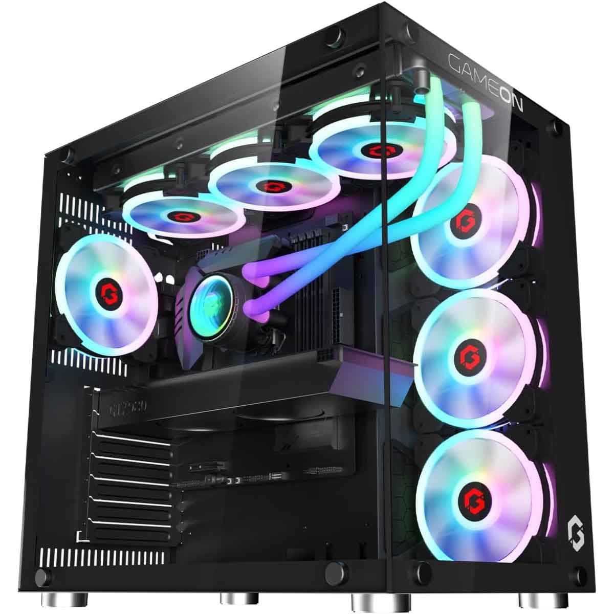 Game On Emperor Midnight II Series Mid Tower Gaming PC Case