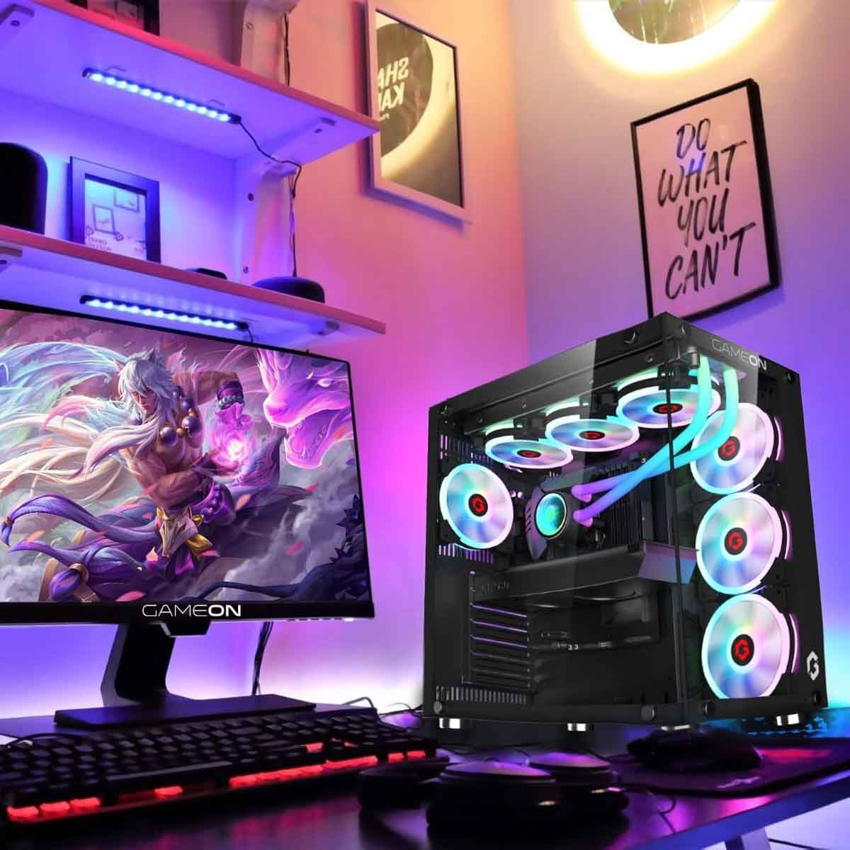Game On Emperor Midnight II Series Mid Tower Gaming PC Case