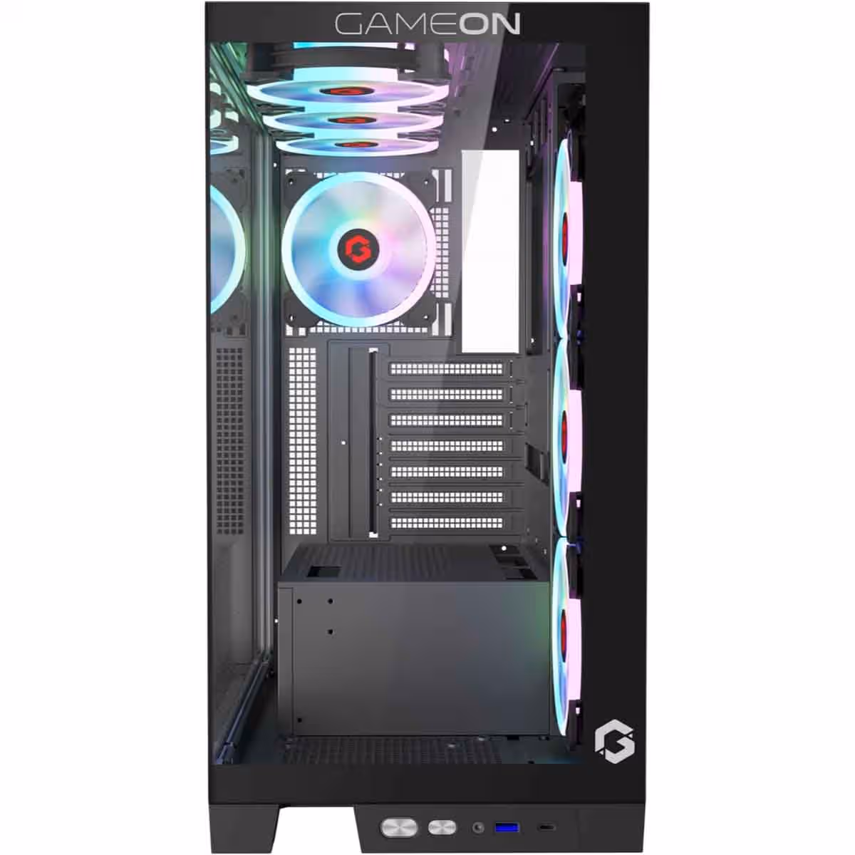 جيم أون كيس كمبيوتر متوسط الحجم للألعاب من سلسلة Emperor Midnight IV باللون الأسود