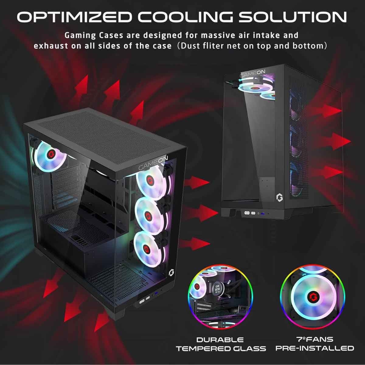 Game On Black Emperor Midnight IV Series Mid Tower Gaming PC Case