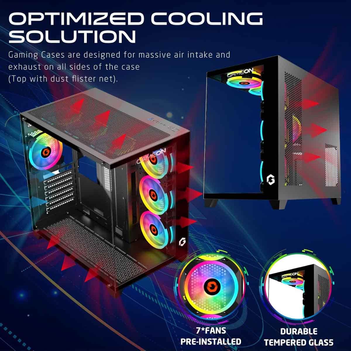 Game On Black Emperor Midnight Series Mid Tower Gaming PC Case