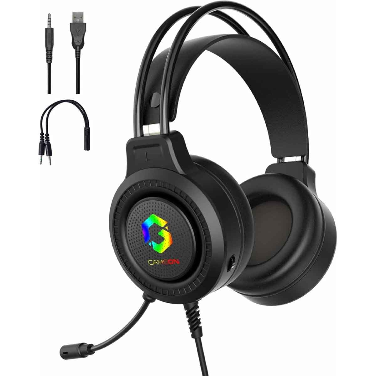 Game On Black GOT101 Shadowfire RGB Wired Gaming Headset