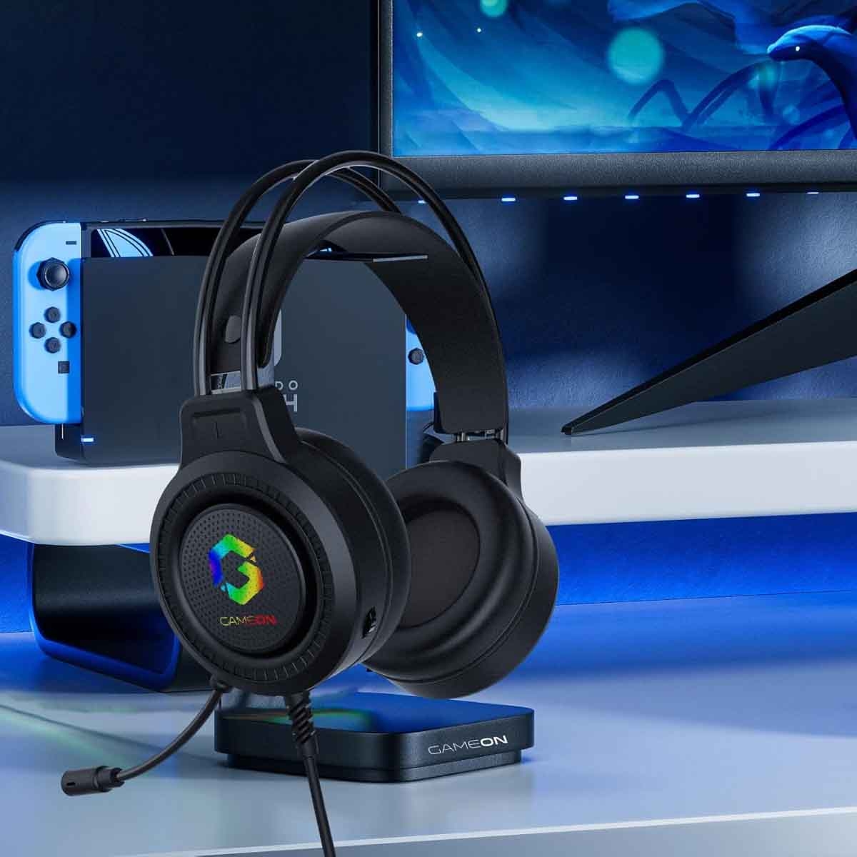 Game On Black GOT101 Shadowfire RGB Wired Gaming Headset