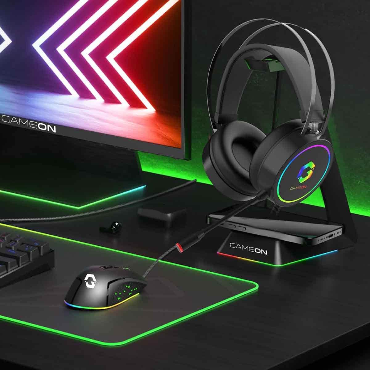 Game On Black GOT200A Thunderstrike RGB Wired Gaming Headset