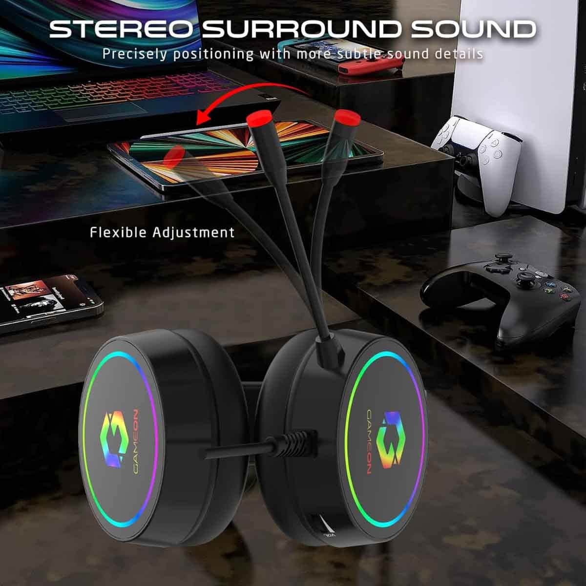 Game On Black GOT200A Thunderstrike RGB Wired Gaming Headset