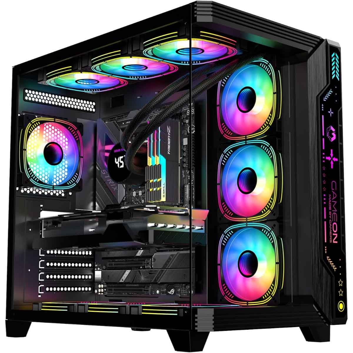 Game On Black Pulse Series ARGB ATX Mid Tower Gaming PC Case