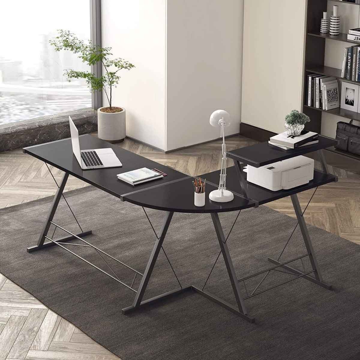 Game On Black Slayer II XL Series 3-in-1 L-Shaped Gaming Desk