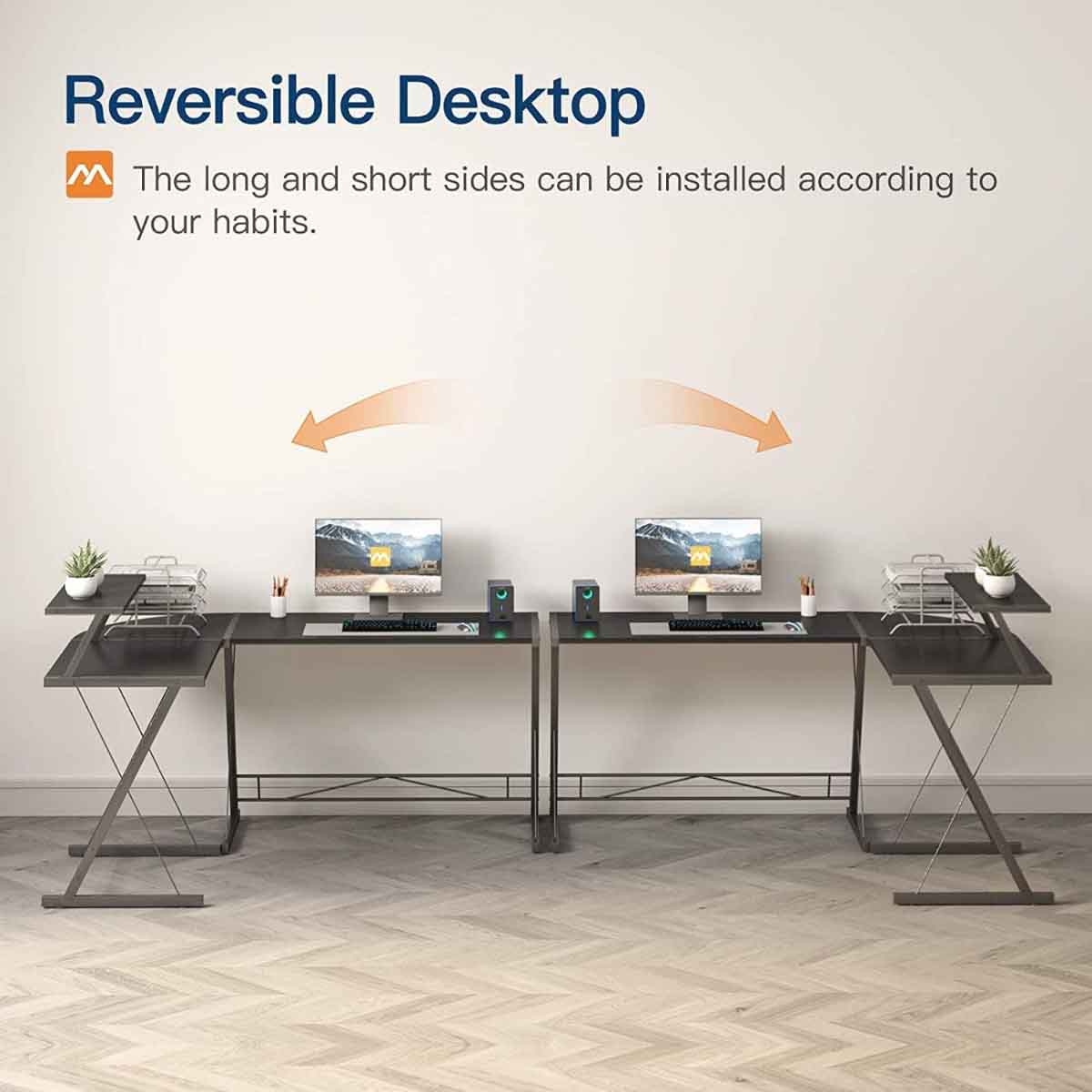 Game On Black Slayer II XL Series 3-in-1 L-Shaped Gaming Desk