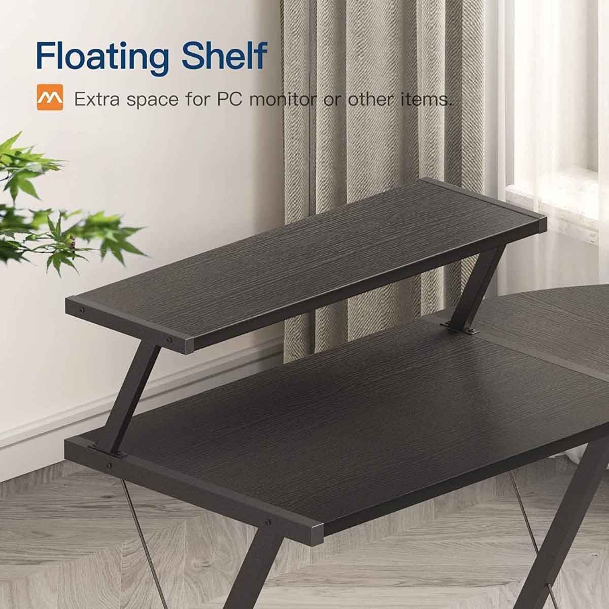 Game On Black Slayer II XL Series 3-in-1 L-Shaped Gaming Desk