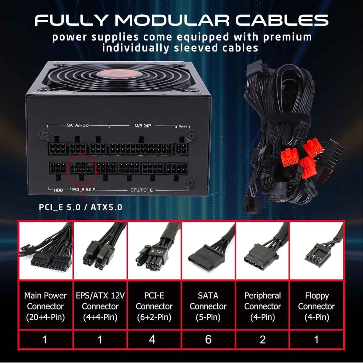 جيم أون مزود طاقة للألعاب SPY2 بقدرة 1000 واط بمعيار 80 Plus Gold باللون الأسود