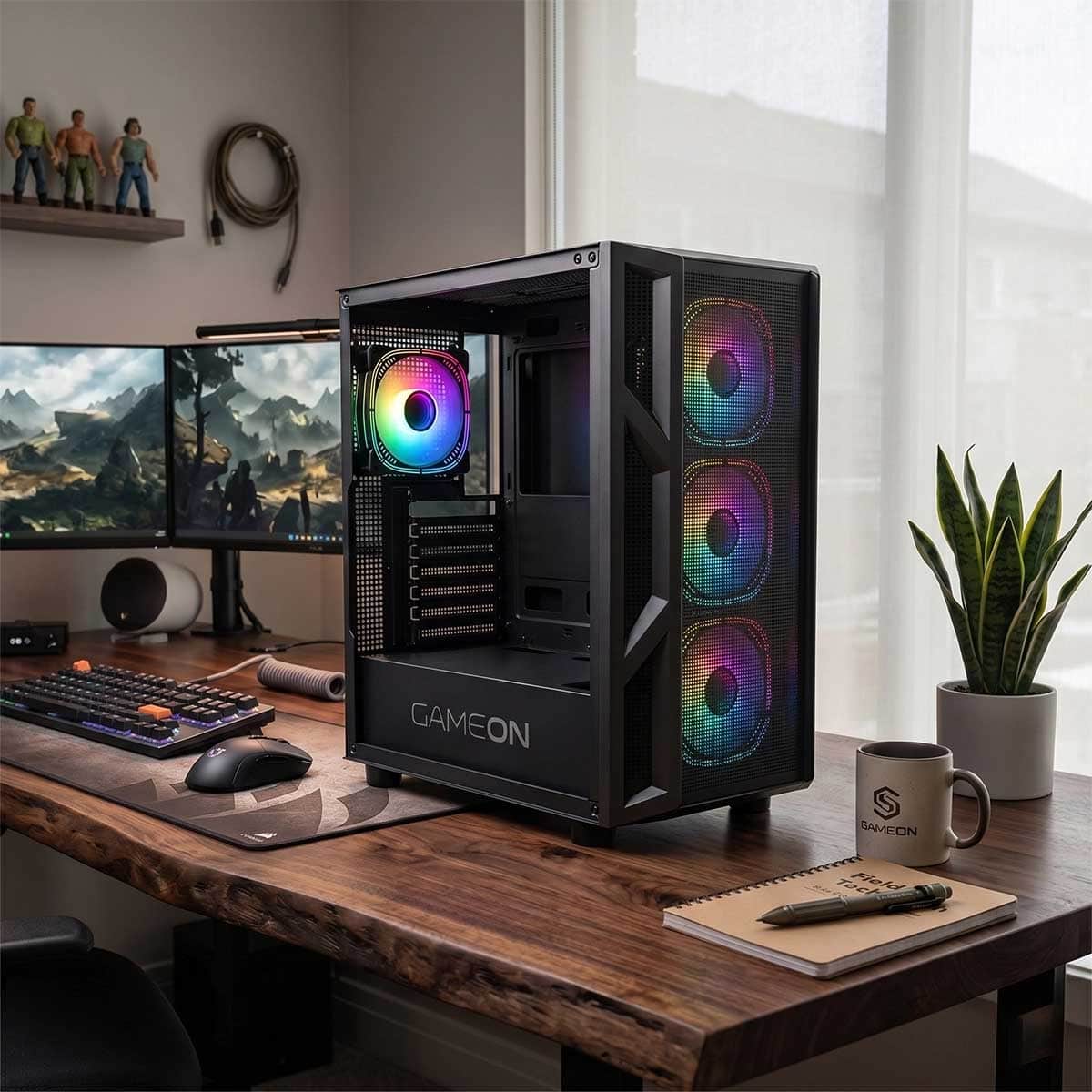 جيم أون كيس ألعاب Trident IV-M Powerforge Series ميد تاور مع مزود طاقة 750W باللون الأسود