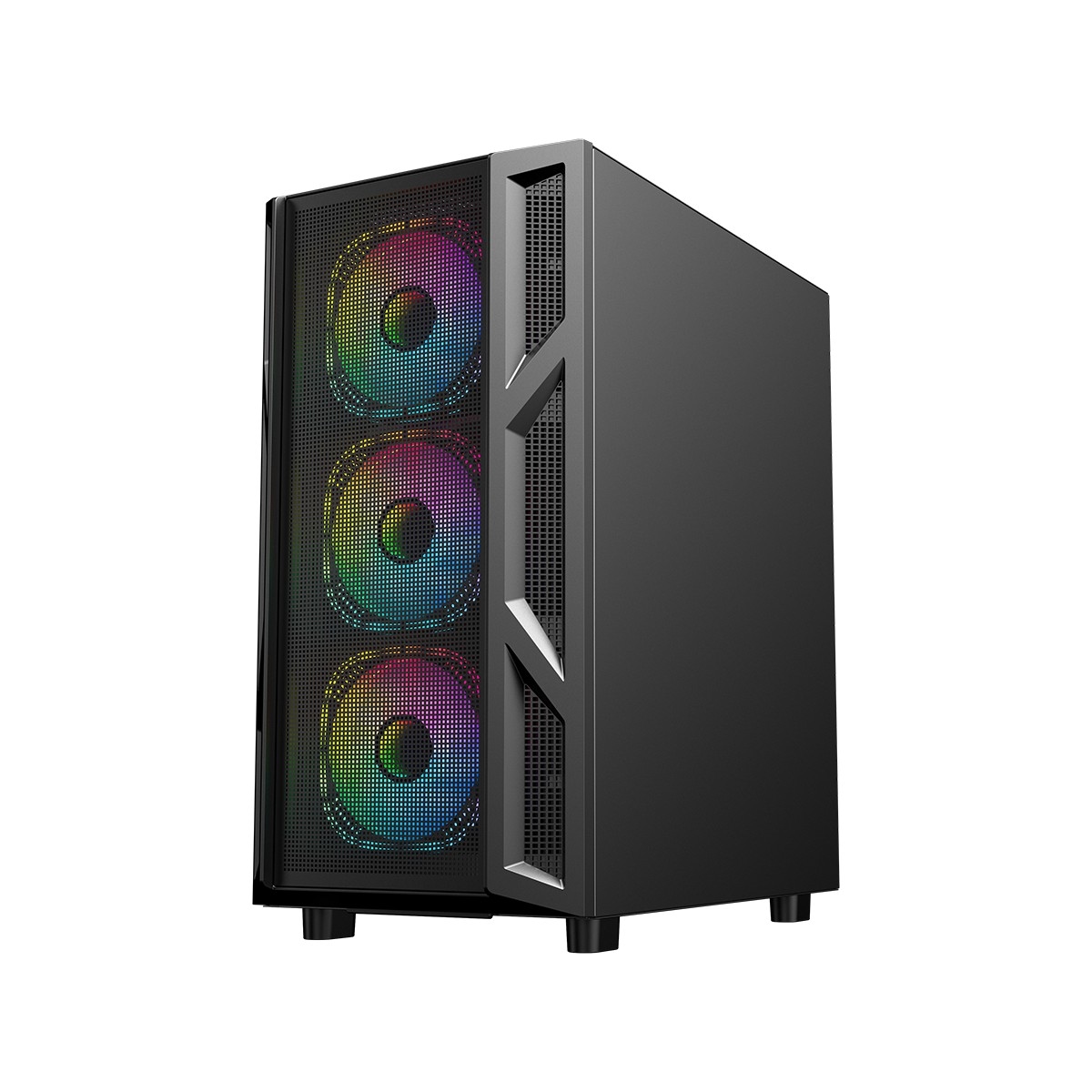Game On Black Trident IV-M Powerforge Series 750W PSU Mid Tower Gaming PC Case