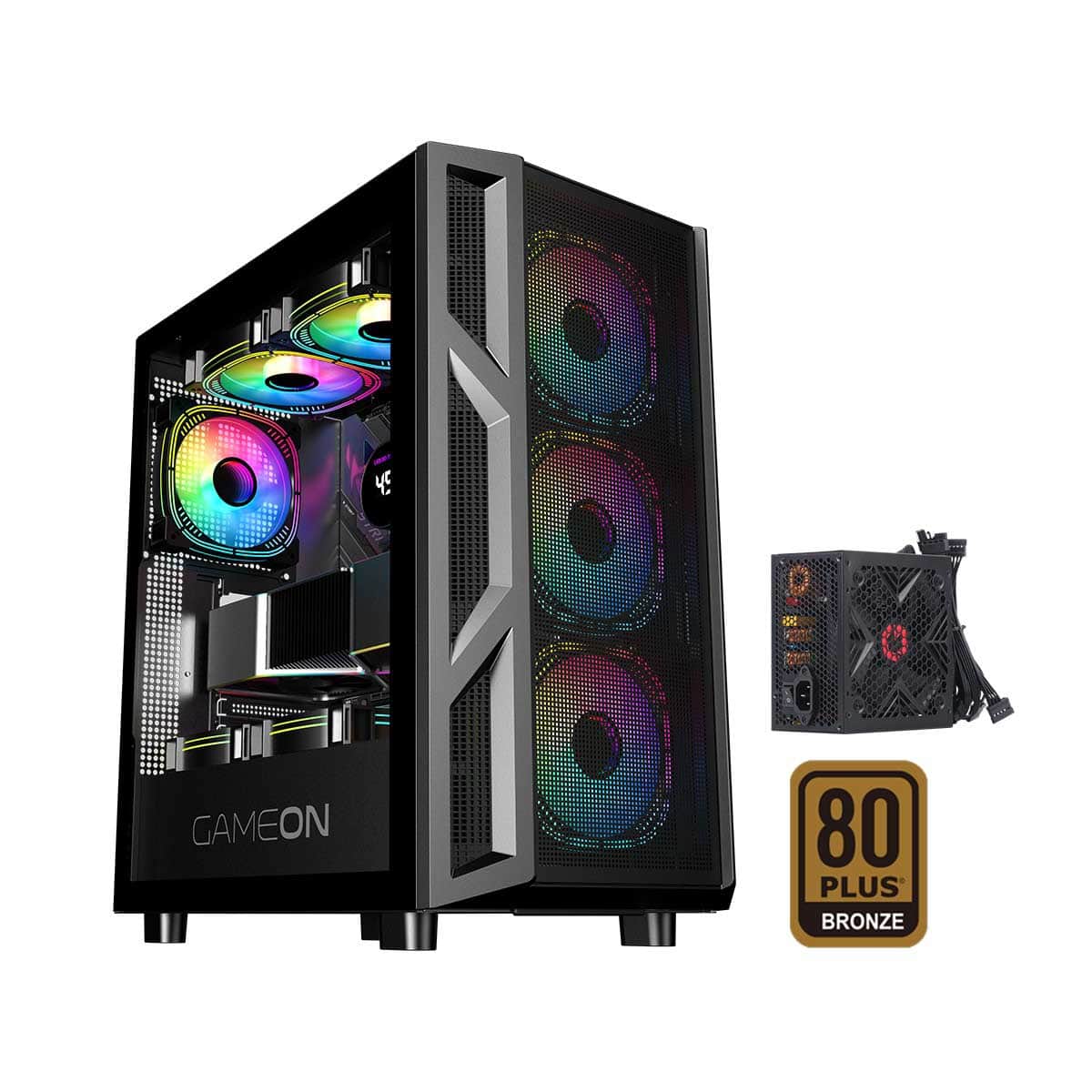 جيم أون كيس ألعاب Trident IV-M Powerforge Series ميد تاور مع مزود طاقة 750W باللون الأسود