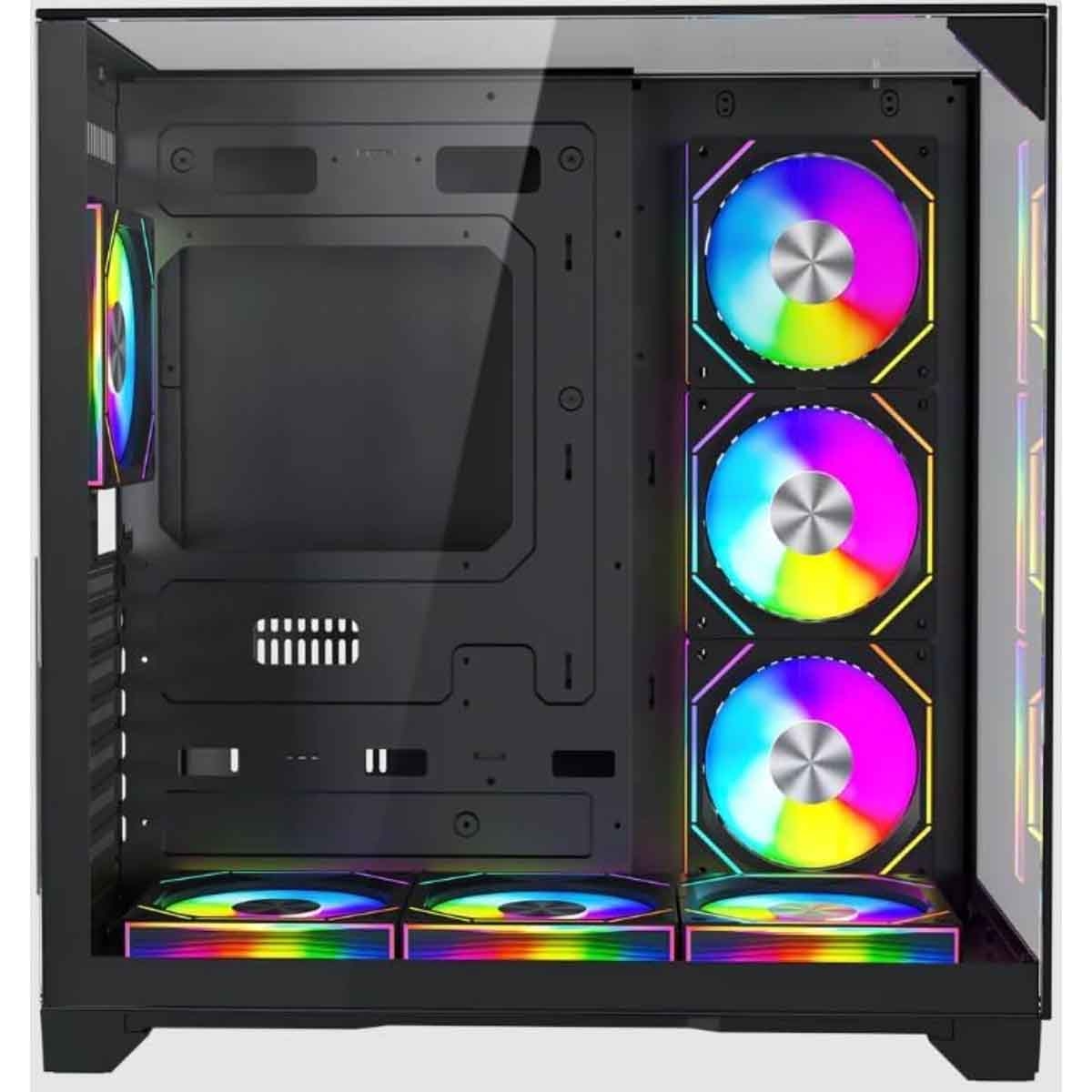 جيم أون كيس كمبيوتر متوسط الحجم للألعاب من سلسلة Valkyrie I باللون الأسود