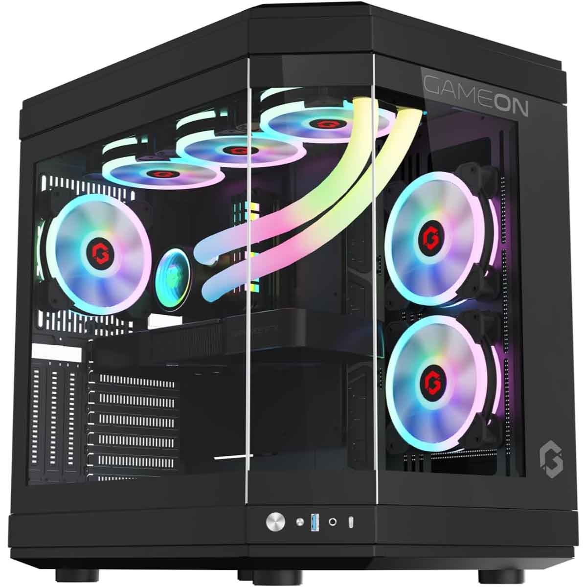 Game On Black Valkyrie Series Mid Tower Gaming PC Case