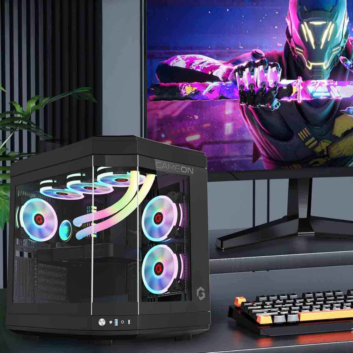 Game On Black Valkyrie Series Mid Tower Gaming PC Case