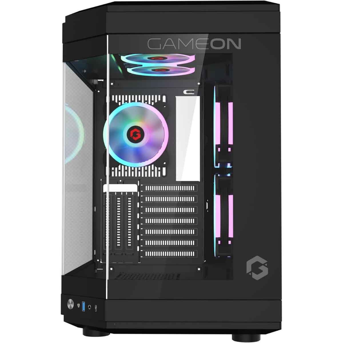 Game On Black Valkyrie Series Mid Tower Gaming PC Case