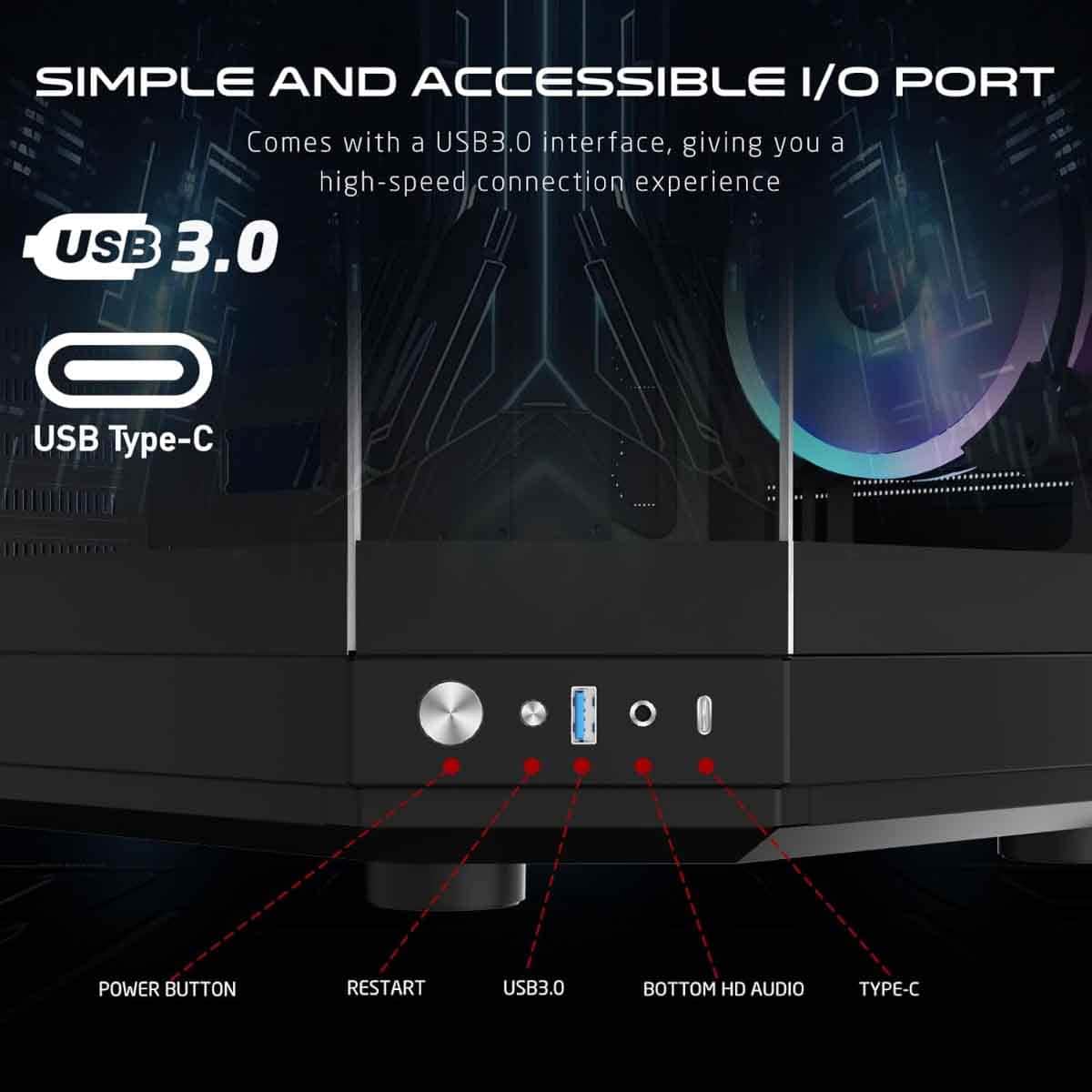 Game On Black Valkyrie Series Mid Tower Gaming PC Case