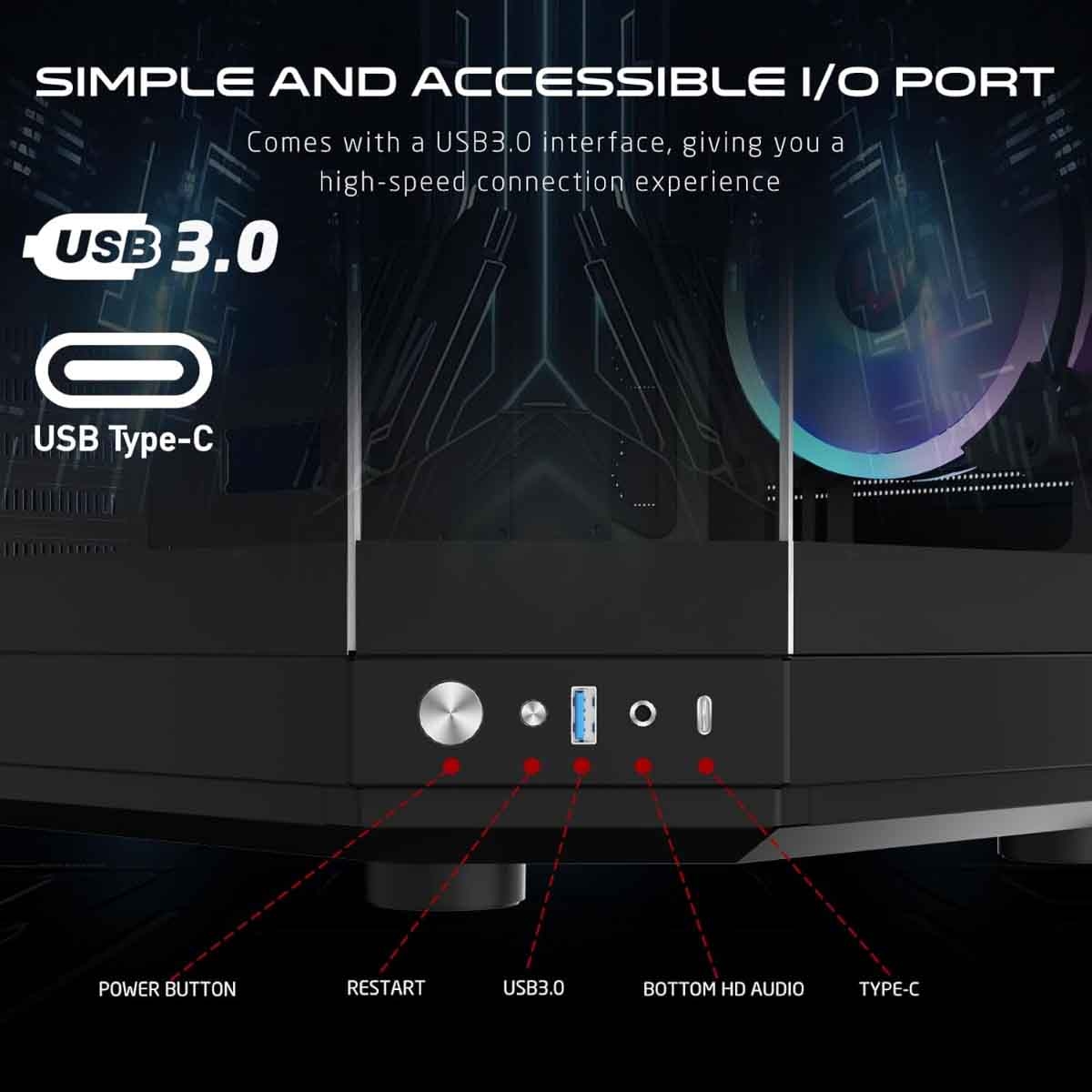 Game On Black Valkyrie Series Mid Tower Gaming PC Case